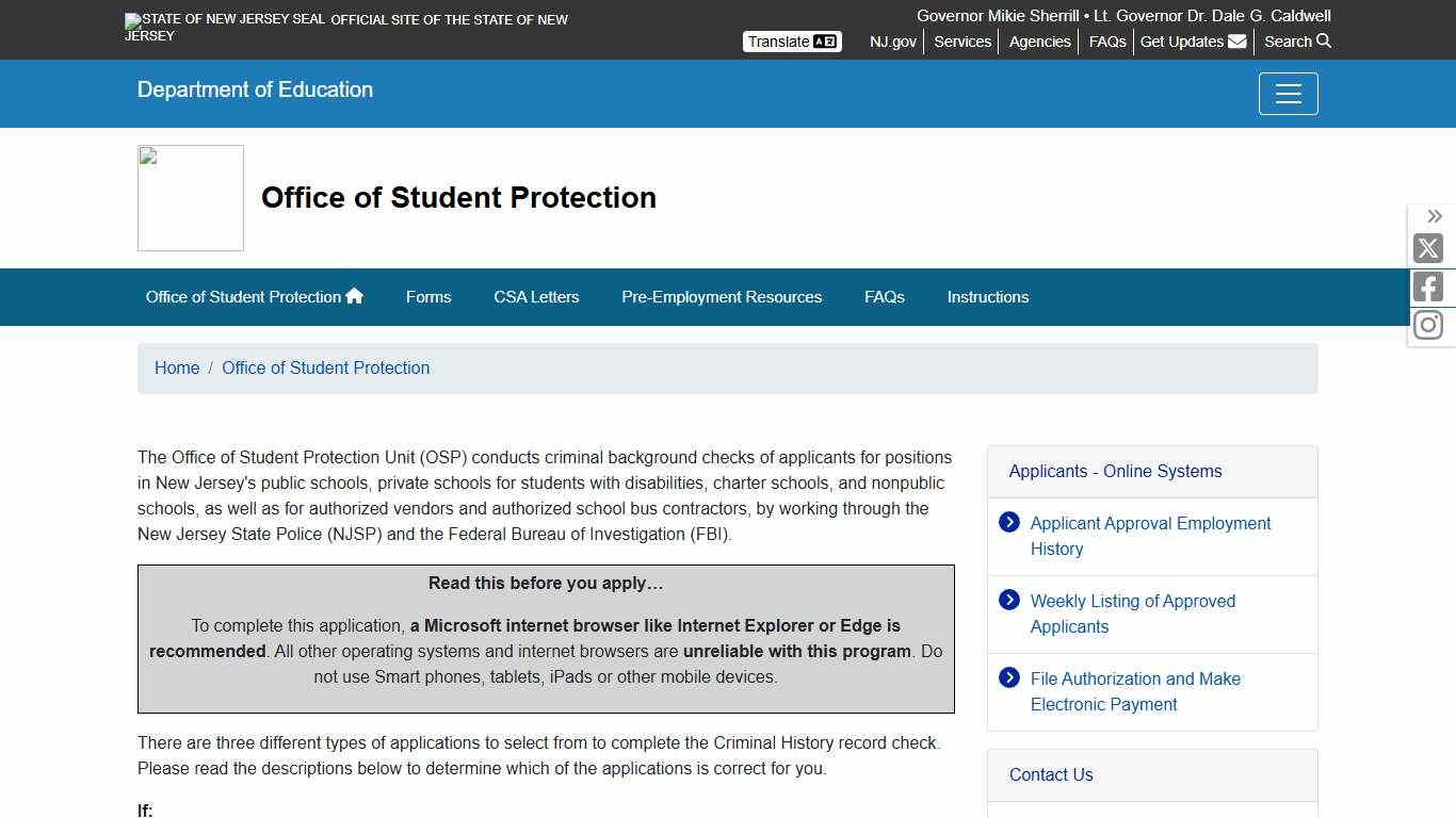 Criminal History Record Check